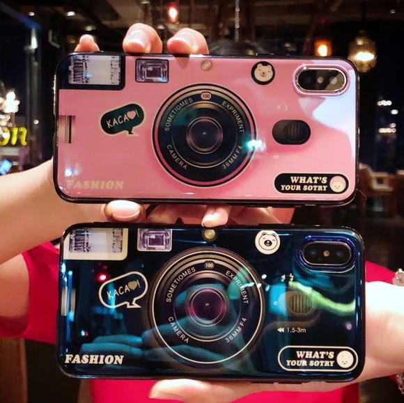 BLUE RETRO GLOSSY IPHONE CAMERA PHONE CASE - Picture 7 of 8